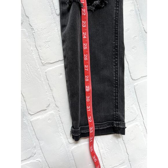 JOE'S JJ Markie Crop Skinnie Crop Black Distressed Knee Jeans - sz 28 - Picture 6 of 8